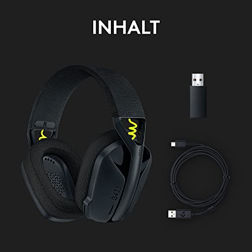 Logitech G G435 LIGHTSPEED, Kabelloses Gaming-Headset mit Bluetooth,Leichte Over-Ear-Kopfhörer, integrierte Mikrofone, 18 Stunden Akkulaufzeit, Dolby Atmos, PC,PS4,PS5,Nintendo Switch/Switch 2-Schwarz 10