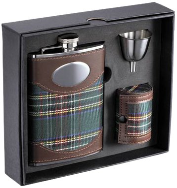 Visol "edinburgh" plaid cloth stainless steel deluxe fl…