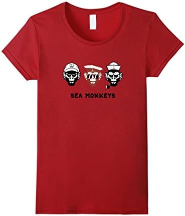 Women's Sea Monkeys Ship Captain Funny Tee Shirt XL Cranberry