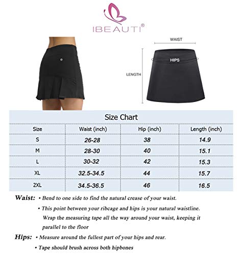 image for Ibeauti Womens Back Pleated Athletic Tennis Golf Skorts Skirts with 3 