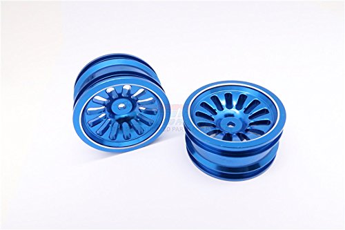 Vaterra K5 Blazer Ascender Upgrade Parts Aluminum Front/Rear 13 Poles Rims With Silver Lining - 1Pr Blue