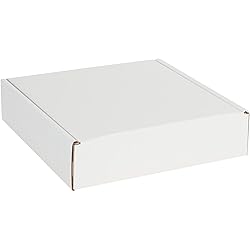 BOX USA BMFL12123 12"L x 12"W x 3"H, White