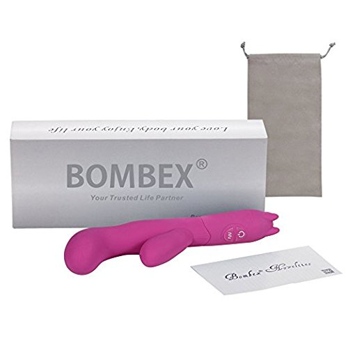 Bombex Big Guy Waterproof Silicone Rabbit Vibrator - 10 Function G-spot Vibe - Powerful and Quite Vibration,Purple