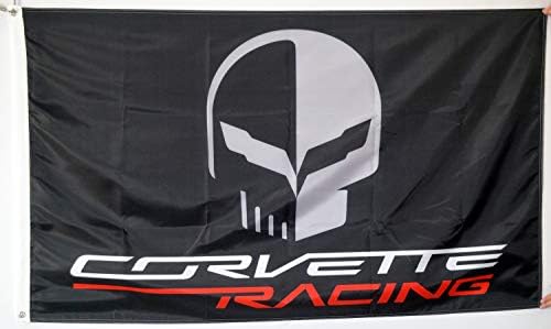 Cayyon Corvette car Racing Flag Skull Flag 3x5ft Banner