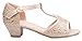 Olivia K Girls Glitter and Rhinestone Open Toe T-Strap Kitten Low Heel Sandals (Toddler/Little Girl)