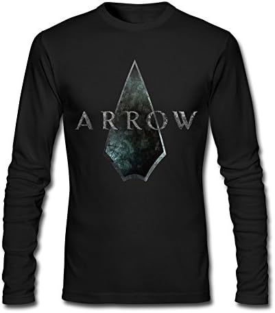 Men's Green Men Arrow Oliver Queen T Shirts Long Sleeve Black