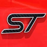 BocaDecals Carbon Fiber Insert Decals for Ford Focus ST Emblems (2013-2020 Focus ST ONLY, Black)