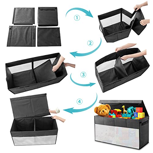 Extra Large Toy Chest for Boys, Toy Box Chest with Flip Top Lid, Kids