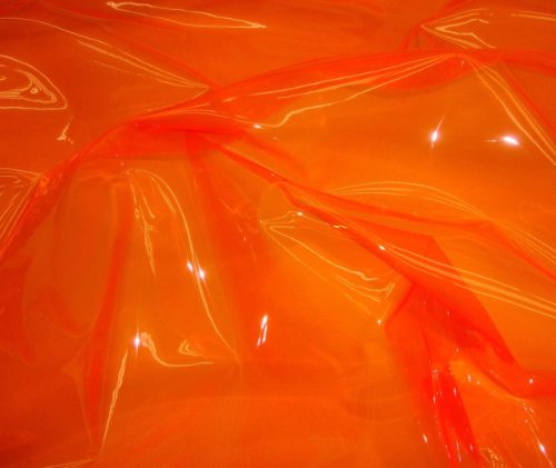 Orange 10 Gauge Tinted Plastic Vinyl Tinted 54 Inch Wide Fabric By the Yard