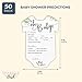 50 Pack Girl Baby Shower Prediction and Advice Cards for Parents to Be, Floral Themed Party Games (5 x 7 In)