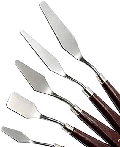 5 Pieces Painting Mixing Scraper,Stainless Steel Artist Oil Painting Palette Knife Spatula Paint Art - Image 3