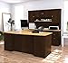 Bestar Manhattan U-Shaped Workstation, Secret Maple/Chocolate