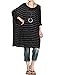 Mordenmiss Women's Summer Stripes Casual Blouse Shirt Tops XL-Style 1-Black