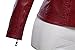 Tanming Women's Faux Leather Collar Moto Biker Short Coat Jacket (Large, W-Red6)