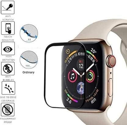 KAVACHA Apple Watch series 5 Screen Protector 6D Anti-Shatter Shockproof Advanced Touch Sensitive 9H Tempered Glass Black