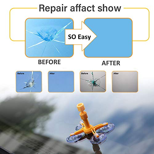 Manelord Car Windshield Repair Kit, Do it Yourself Windshield Repair Kit with Windshield Repair Resin for Repairing Auto Glass Windshield Crack Chips, Bulls-Eye, Spider Web, Star-Shaped, Half-Moon