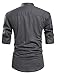 NITAGUT Men Henley Neck Long Sleeve Daily Look Linen Shirts (US S/Chest 34-37, Dark Grey)