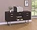 Coaster Home Furnishings - Lawtey - Wood - 5-Drawer Credenza with 2 File Drawers, 3 Top Drawers, Adjustable Shelf, Open Shelved Compartmen and U-Shaped Legs - Home Office - Cappuccino - 801522
