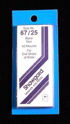 Showgard Pre-Cut Black Stamp Mounts Size 67/25