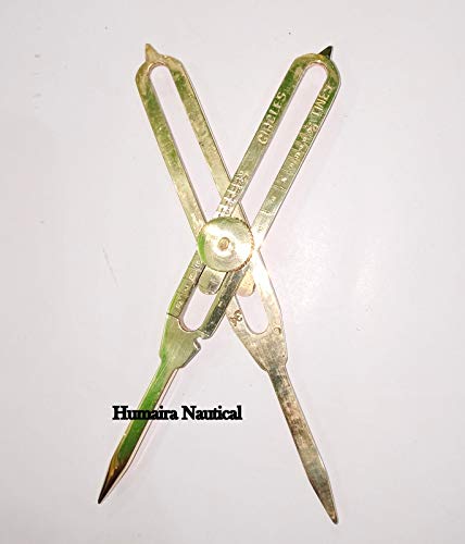 Humaira Nauticals Solid Brass Divider Drafting Proportional Tool 6" Navigational Compass Caliper with Leather Cover