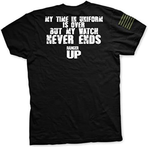 My Watch Never Ends T-Shirt for Army Veteran by Ranger Up, Medium