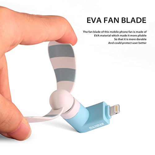 Maxonar Fan for iPhone, iPhone Fan, Portable iPhone Fan for Lightning plugs with Mobile Phone Fan Portable Dock Cool Cooler Rotating Fan attachment for Apple iPhone 7/7 Plus/6/6S Pack of 2 - Thumbnail 4