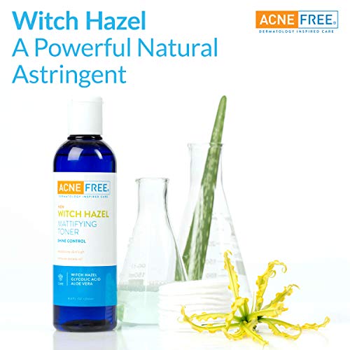 AcneFree Witch Hazel Mattifying Toner Pack of 2, 8.4oz each, With Witch Hazel, Glycolic Acid, Aloe Vera, Toner to Help Rebalance Skin's PH and Remove Excess Oil