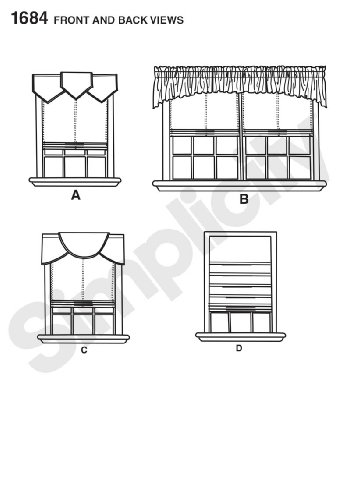Simplicity 1684 Roman Shades and Valances Sewing Pattern, Size OS (One Size)