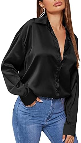 Chigant Women's Blouse Satin Silk 