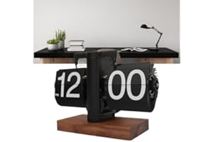 Desk Clock, Retro Digital Clock Auto Flip Down Clock with Large Number Display Single Side Table Clock Digital Timer Mechanic