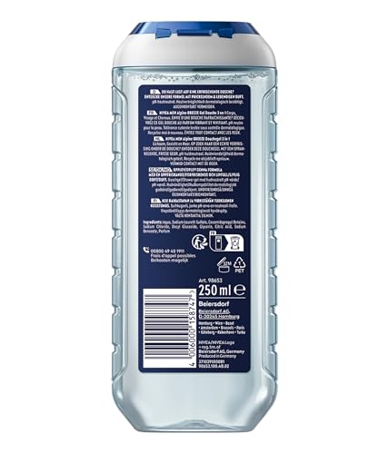 NIVEA MEN Alpine Breeze Artist Edition Duschgel, revitalisierende Pflegedusche mit prickelndem und lebendigem Duft, 3in1 Duschgel für Körper, Gesicht und Haare (250 ml) 8