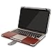 MOSISO Compatible with MacBook Pro 15 inch Retina (A1398, Version 2015/2014/2013/end 2012), PU Leather Portfolio Protective Stand Cover Sleeve, Brown