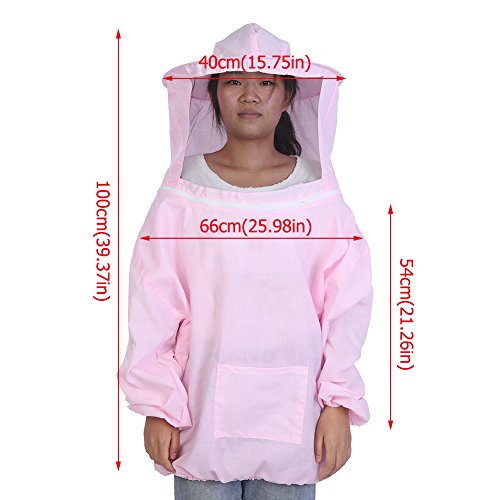 Wifehelper Professional Beekeeping Protective Jacket Suit Bee Keeping Beekeeper Equipment Beekeeping Protective Gear(Pink)