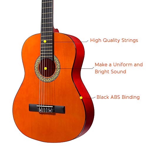 ADM Full Size Classical Nylon Strings Acoustic Guitar with Gig Bag, E
