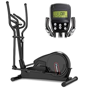 YLJYJ Home Elliptical Bike Cross Trainer Magnetic Cardio Workout with 16-level Magnetic Resistance 9KG Two Way Flywheel, Console Display with Hear(Exercise Bicycle)