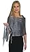 ShineGlitz Shawls and Wraps for Evening Dresses, Metallic Glitter Shawls for Women, Sparkling Wedding Shiny Dark Silver Shawl Gift