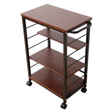 InnoFur Kinisi Wagon Storage Brown Trolley/Trolley with Wheels/Counter Workbench