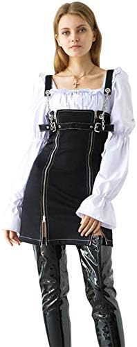 Taille Haute Slim Zipper Street Hipster Girl Vent Casual Automne Hiver Bodycon Irrégulière Strap Jupe, Noir