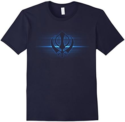 Mens Sikh Khanda Symbol Shirt Small Navy