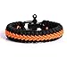 The Friendly Swede Paracord Bracelet with Microcord and D-Shackle - Adjustable Size (Orange Small)