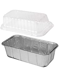 Handi-Foil 2 lb. Aluminum Foil Loaf Pan w/Clear HIGH Dome Lid 25/Pk -Disposable Bread Container (pack of 25)