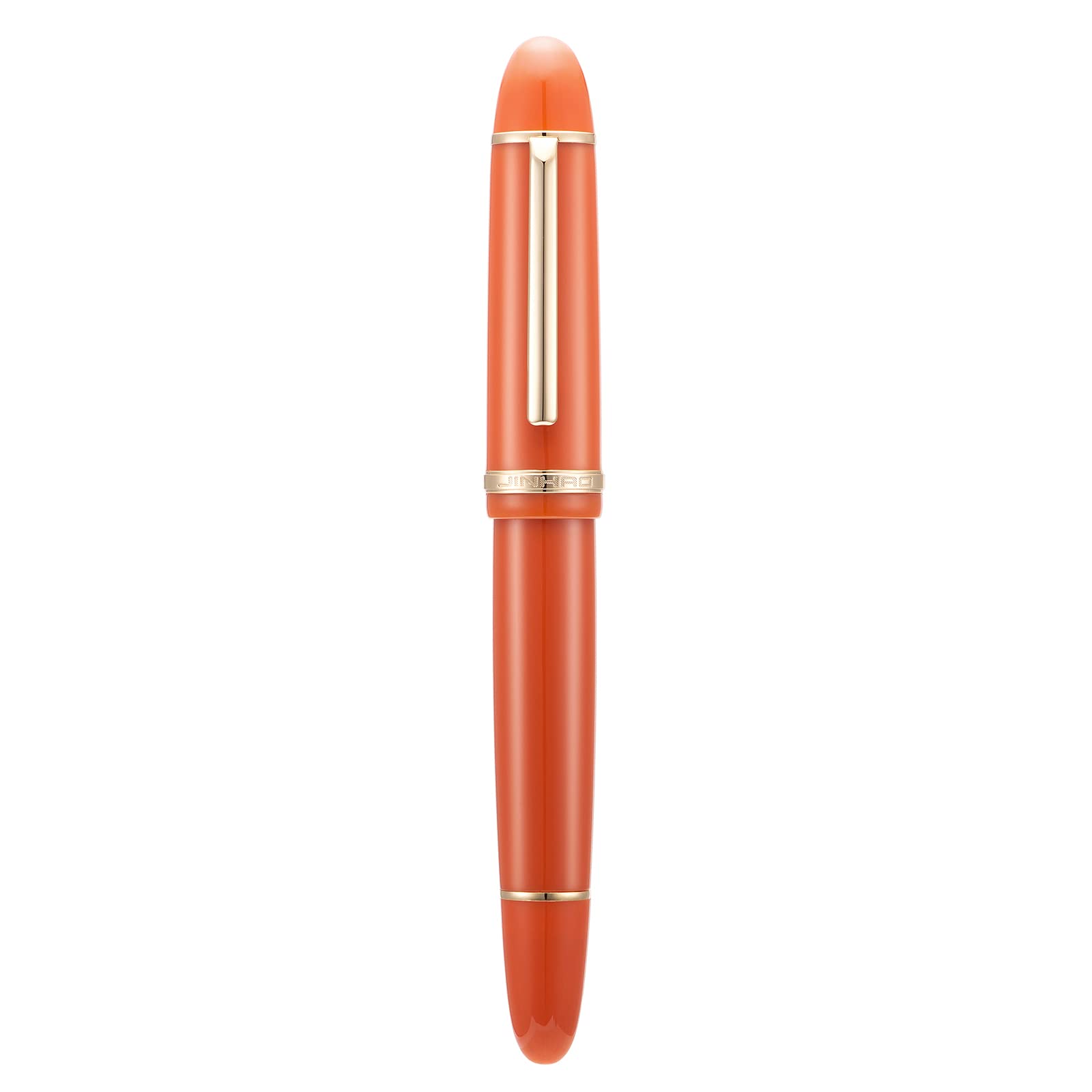 Jinhao X159 Fine Nib Fountain Pen, Orange with Golden Clip Acrylic Big Size Writing Pen