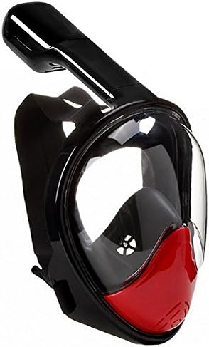 Royal Journey Full View Full Face Free Breathing Design Snorkel Mask for Adults and Youth … (Red and Black, S/M)