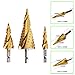 Knoweasy HSS Titanium Coated Spiral Grooved Step Drill 3-Piece Set,4-12mm/4-20mm/4-32mm Drill Bits Set,Used for Drilling Plate Aluminum Metal Wood Hole, Large Hole Drill Suitable for DIY Lovers