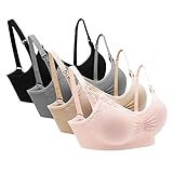 Mirity Women's Maternity Nursing Bras Sleep Comfortable Breastfeeding Brassiere Color Black Size L