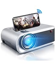 Mini WiFi Projector, Patviti Video Projector 8000 Lumens Portable Movie Outdoor Projector , HD 1080P & 200" Display Supported, with TV Stick, HDMI, VGA, TF, AV, USB, iOS & Android