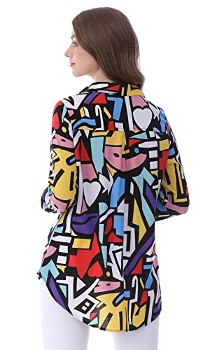 Dressy Blouses for Women Fashion, Casual Long Sleeve Button Down Shirts Tops(Mix Colors,Small)