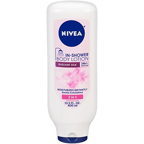 Nivea In Shower Body Lotion, Radiant Silk, 13.5 fl oz (Pack of 2