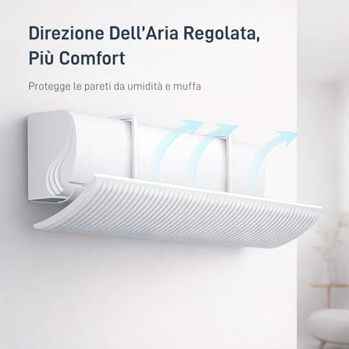 UEMUSI Split Air Conditioning Deflector, Universal Anti-Blow Air Conditioner Diverter with Grate, 180° Adjustable Air Conditioning Deflector for Home and Office