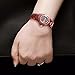 GBlife Bewell ZS-100BL Women Wooden Quartz Watch Metal Case Retro Wrist Watch (RED SANDALWOOD)